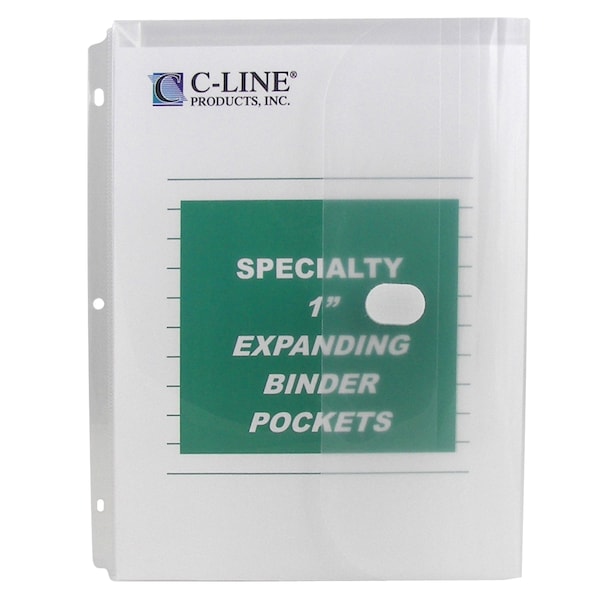 CLine Heavyweight Poly Binder Pockets, Clear, 11" x 8.5", PK10 33747